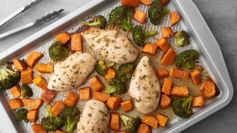 Grilled Chicken with Broccoli and Sweet Potato Salsa